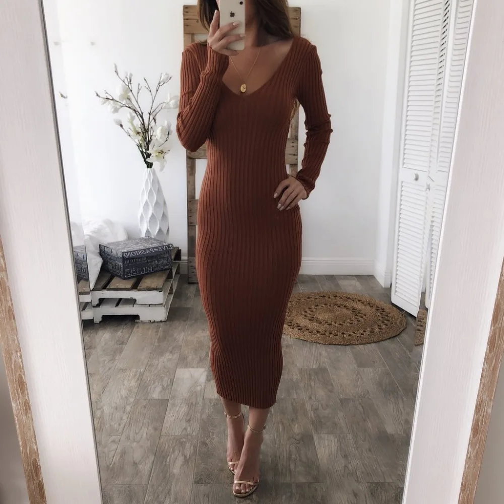 Women Winter Dress Knitted Sweater Dress Autumn 2018 Noodles Elastic Long Sleeve Bodycon Dress Sexy Club Midi Dress
Women Winter Dress Knitted Sweater Dress Autumn 2018 Noodles Elastic Long Sleeve Bodycon Dress Sexy Club Midi Dress
