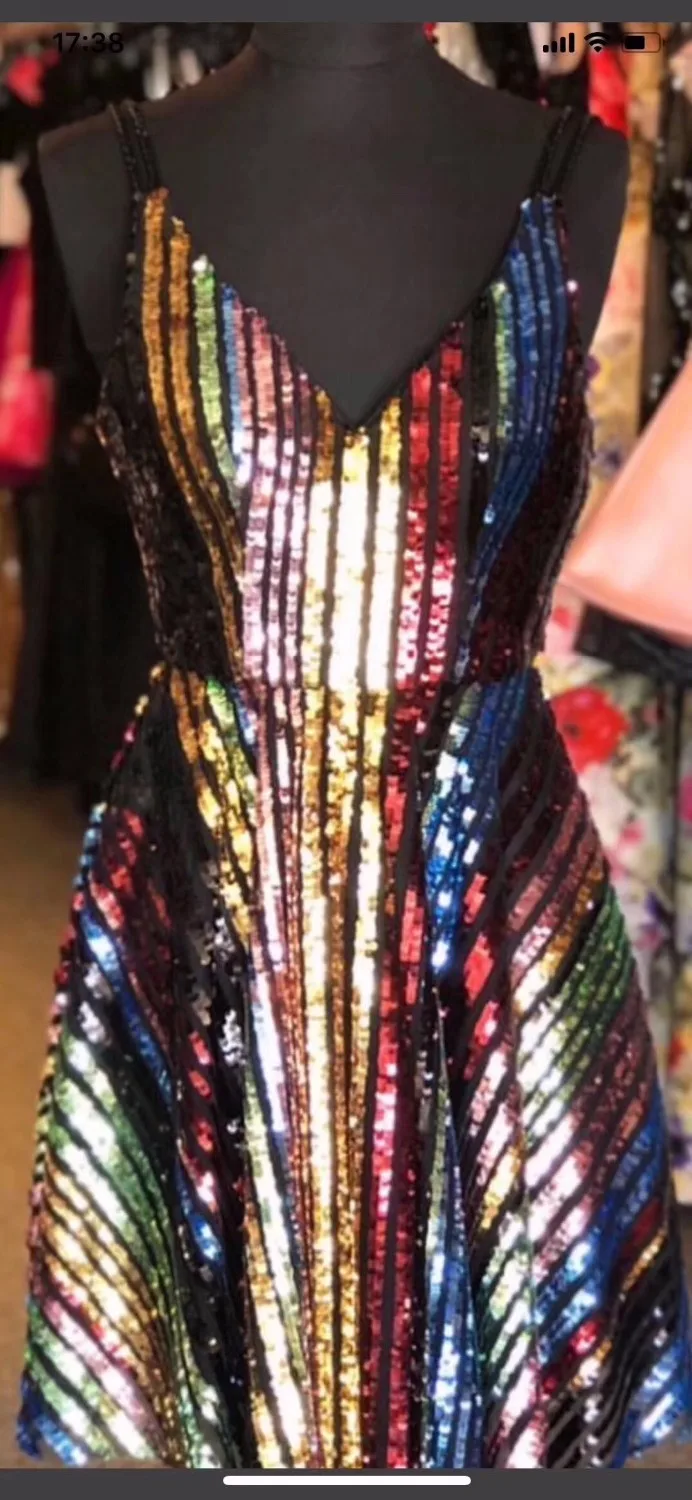 2018 NEW sequins fabric 3 yards/lot multi colors stripe design women evening dress sewing lace!
2018 NEW sequins fabric 3 yards/lot multi colors stripe design women evening dress sewing lace!