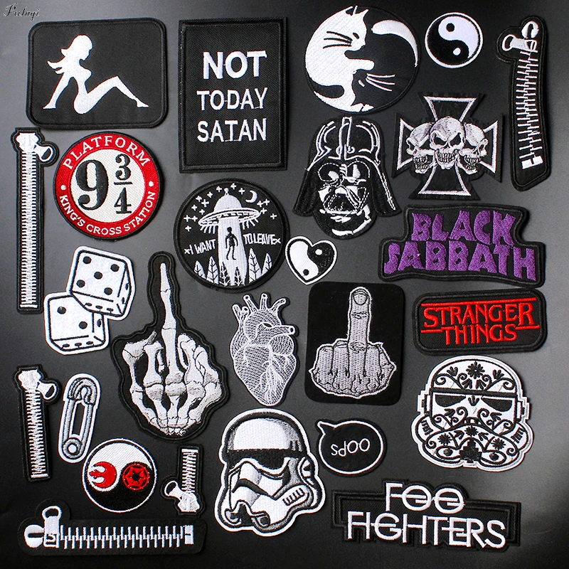 Pulaqi UFO Punk Patch Iron On Patches For Clothing Rock Skull Embroidered Patches For ClothingDIY Badges On Clothes Applique F
Pulaqi UFO Punk Patch Iron On Patches For Clothing Rock Skull Embroidered Patches For ClothingDIY Badges On Clothes Applique F