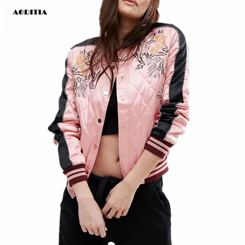 2019 Autumn Winter Floral Letter Embroidery Jacket Women Bomber Jacket Long Sleeve Coat Pilots Outerwear Jaqueta Feminina Invern
2019 Autumn Winter Floral Letter Embroidery Jacket Women Bomber Jacket Long Sleeve Coat Pilots Outerwear Jaqueta Feminina Invern