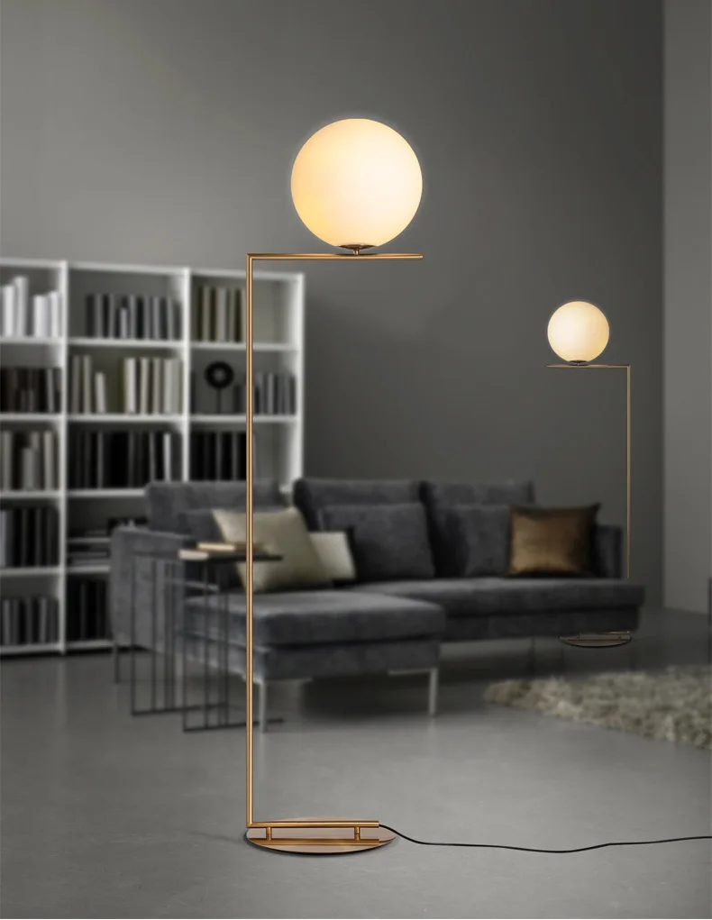 Modern LED Floor Lamp Floor Light Shade Glass Ball Standing Lamp for Bedroom Living Room Gold Designs (14)