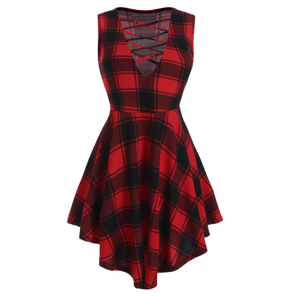 New Fashion Ladies Large Size Ladies Plaid Printing Straps Vest Loose Comfortable V-neck Dress Summer Dresses Casual
New Fashion Ladies Large Size Ladies Plaid Printing Straps Vest Loose Comfortable V-neck Dress Summer Dresses Casual