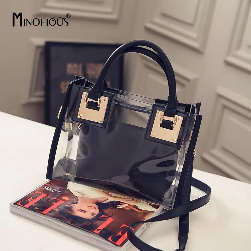 MINOFIOUS Transparent Beach Shoulder Bag PVC Solid Composite Bags Women Clear Small Handbags Jelly Tote Bag Candy Handbag
MINOFIOUS Transparent Beach Shoulder Bag PVC Solid Composite Bags Women Clear Small Handbags Jelly Tote Bag Candy Handbag