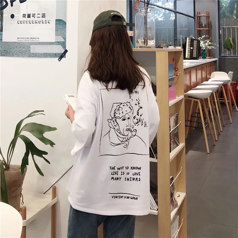 Loose Bf Character Doodle Casual Short Sleeve T-shirt Women's Tshirts Kawaii Student Vintage Ulzzang Harajuku Tunic For Women
Loose Bf Character Doodle Casual Short Sleeve T-shirt Women's Tshirts Kawaii Student Vintage Ulzzang Harajuku Tunic For Women
