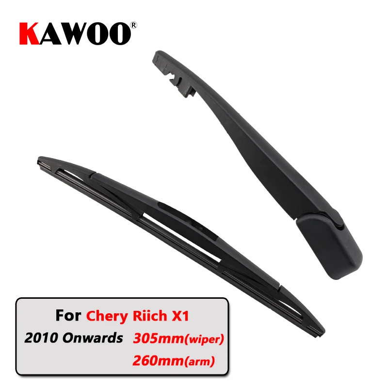 KAWOO Car Rear Wiper Blades Back Window Wipers Arm For Chery Riich X1 Hatchback (2010-) 305mm Auto Windscreen Blade Accessories |