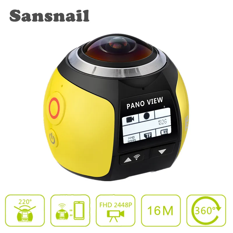 Sansnail 360 Camera HD Ultra Mini Panoramic Camera WIFI 3D Sports Camera Driving VR Action Camera Video Cam Waterproof 30m
Sansnail 360 Camera HD Ultra Mini Panoramic Camera WIFI 3D Sports Camera Driving VR Action Camera Video Cam Waterproof 30m