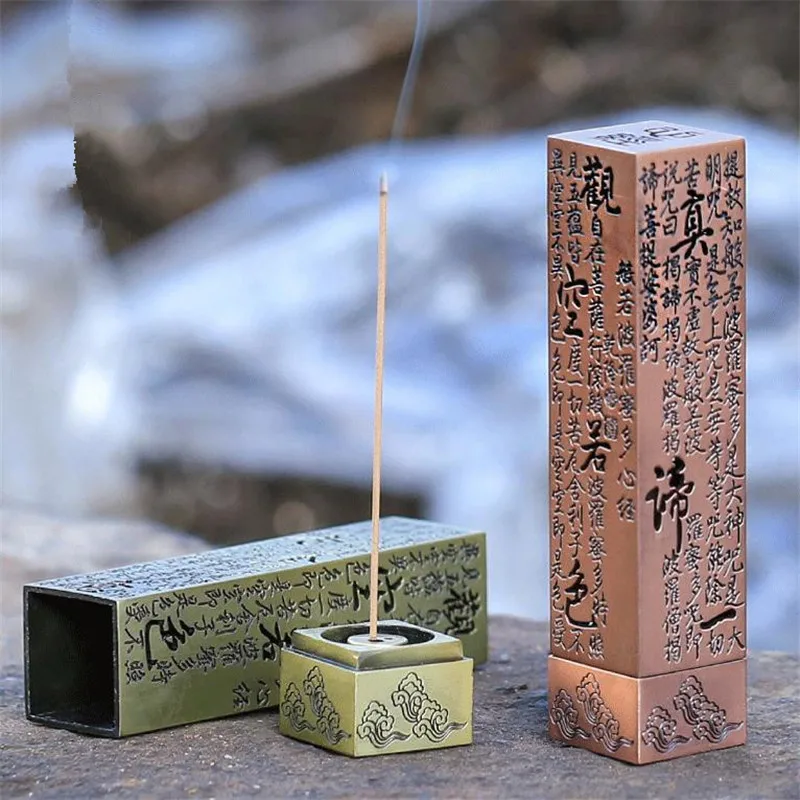 The Heart Sutra Copper Incense Stick Burner Vertical Separate Creative Incense Holder Zen Home Office Decor Portable Ornaments
The Heart Sutra Copper Incense Stick Burner Vertical Separate Creative Incense Holder Zen Home Office Decor Portable Ornaments