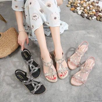 plus size shoes woman ethnic style wedge sandals Solid Color soulier femme tip binding all match large women bohemia wedges 
plus size shoes woman ethnic style wedge sandals Solid Color soulier femme tip binding all match large women bohemia wedges