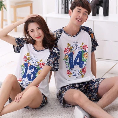 Young Lovers Pajamas Women Short-sleeved Summer Pyjama Loose Men Thin Cotton Couple Pijama Set Sleepwear Top+ Pants
Young Lovers Pajamas Women Short-sleeved Summer Pyjama Loose Men Thin Cotton Couple Pijama Set Sleepwear Top+ Pants