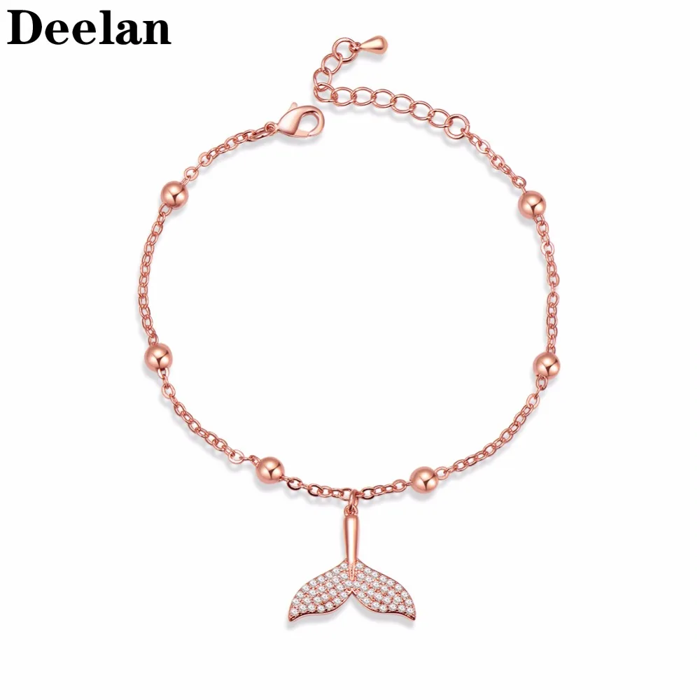 Фото Женский браслет с кристаллами DEELAN регулируемый из розового - купить