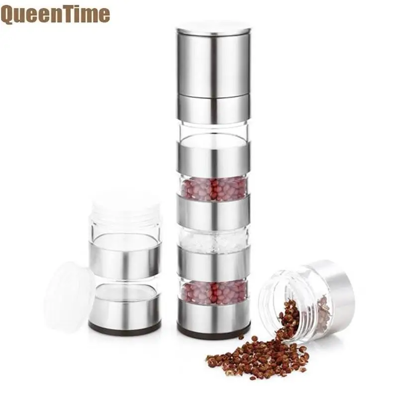 QueenTime 4 Layers Manual Pepper Mill Grinder Salt And Pepper Shakers Stainless Steel Seasoning Spice Bottle Kitchen Utensils
QueenTime 4 Layers Manual Pepper Mill Grinder Salt And Pepper Shakers Stainless Steel Seasoning Spice Bottle Kitchen Utensils