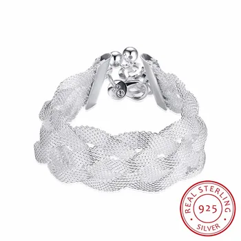 Lekani 21cm Mesh Cross Bracelets 2.5cm Big Width Twist Bangles Fine Jewelry 925 Sterling Silver Bangles Pulseira De Prata
Lekani 21cm Mesh Cross Bracelets 2.5cm Big Width Twist Bangles Fine Jewelry 925 Sterling Silver Bangles Pulseira De Prata