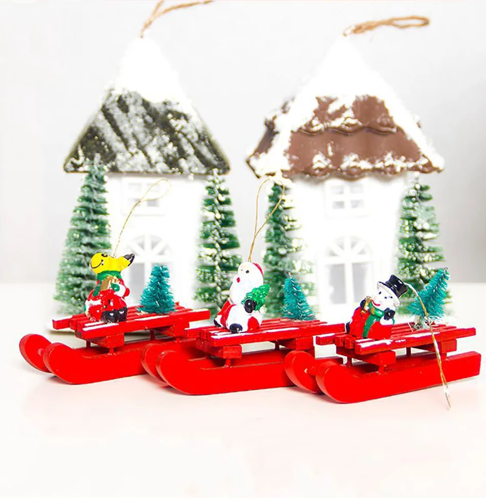christmas pendant & drop ornaments  new year diy xmas wooden