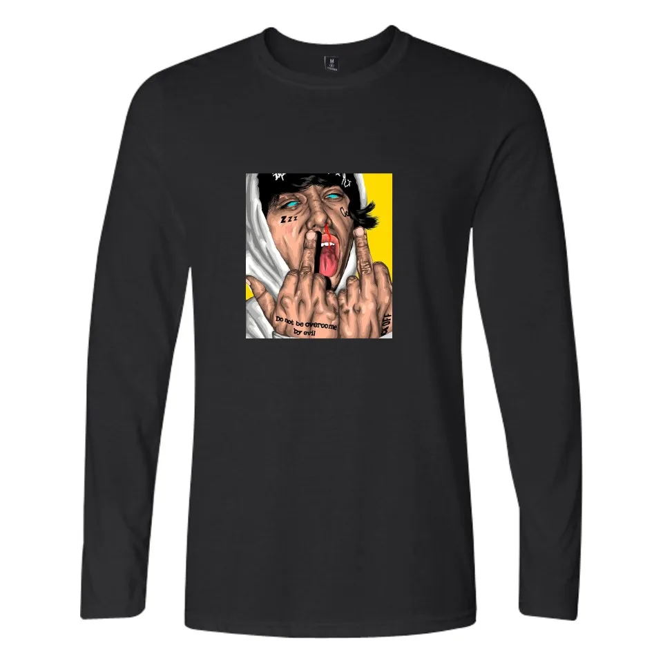 LUCKYFRIDAYF lil xan anarchy хип-хоп повседневные длинные футболки xxl мужские и женские с