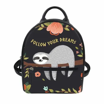 THIKIN Flower Cute Sloth Print Women Small Backpack Teenager Girls Travel Bag PU Leather Rucksack Fashion Mochila Customize
THIKIN Flower Cute Sloth Print Women Small Backpack Teenager Girls Travel Bag PU Leather Rucksack Fashion Mochila Customize