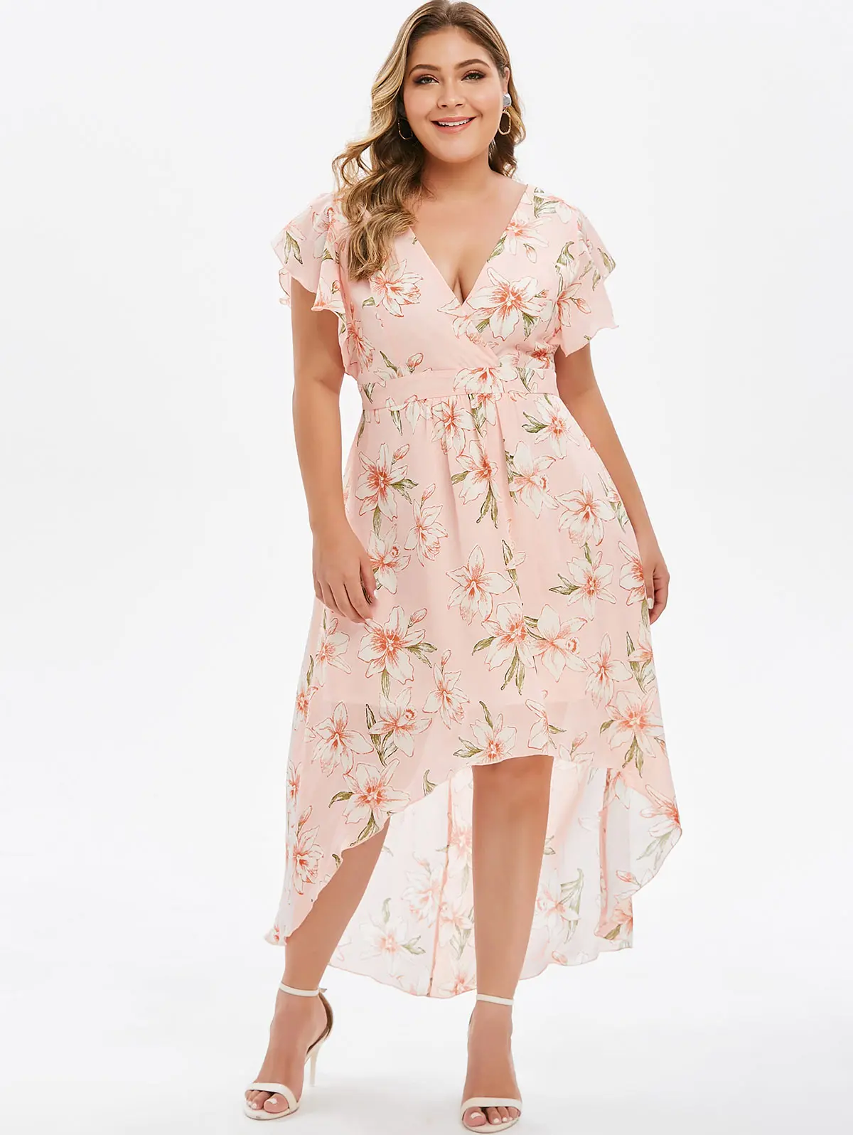 Rosegal Plus Size High Low Maxi Floral Dress Asymmetrical Short Sleeves High Waist Women Long V-Neck Ruffles Dresses 2019
Rosegal Plus Size High Low Maxi Floral Dress Asymmetrical Short Sleeves High Waist Women Long V-Neck Ruffles Dresses 2019
