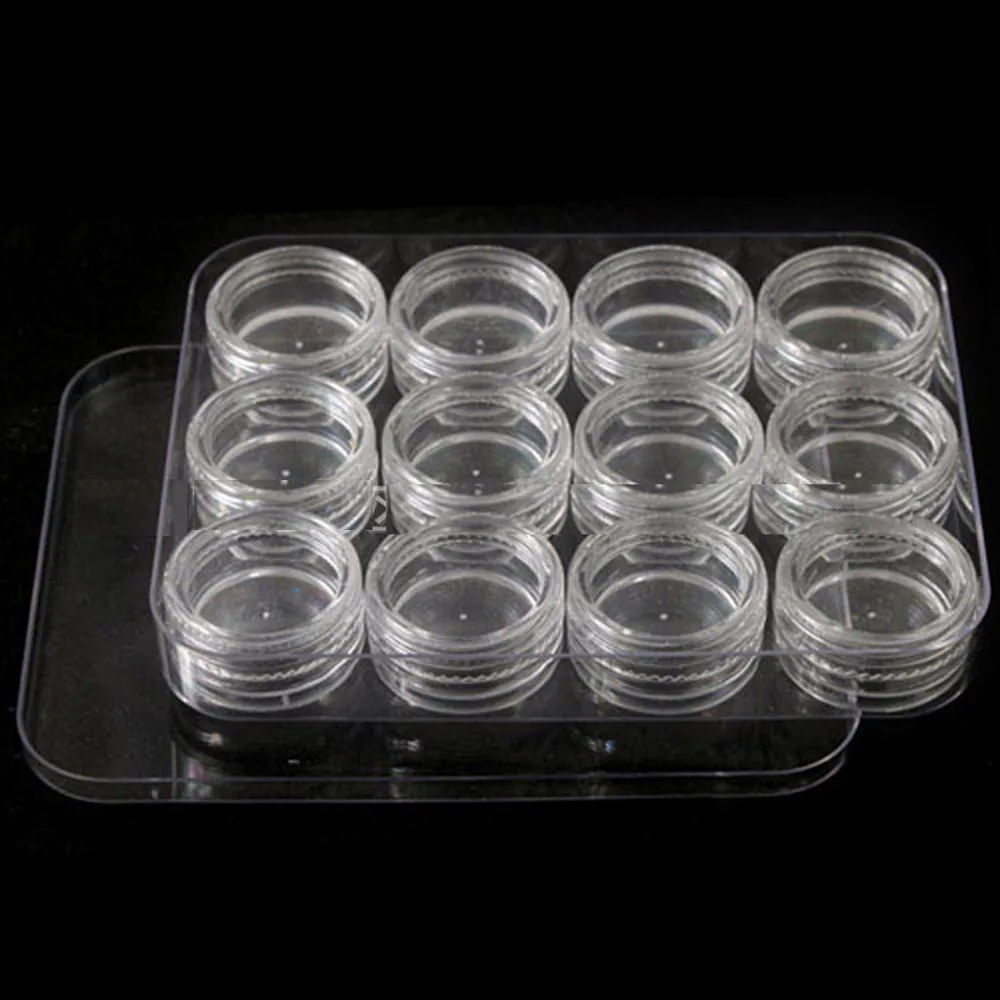 12 PCS/Box Portable Plastic Storage Container Round Bottle Transparent Case Container Nail Art Rhinestone Glitter Dust Holder
12 PCS/Box Portable Plastic Storage Container Round Bottle Transparent Case Container Nail Art Rhinestone Glitter Dust Holder