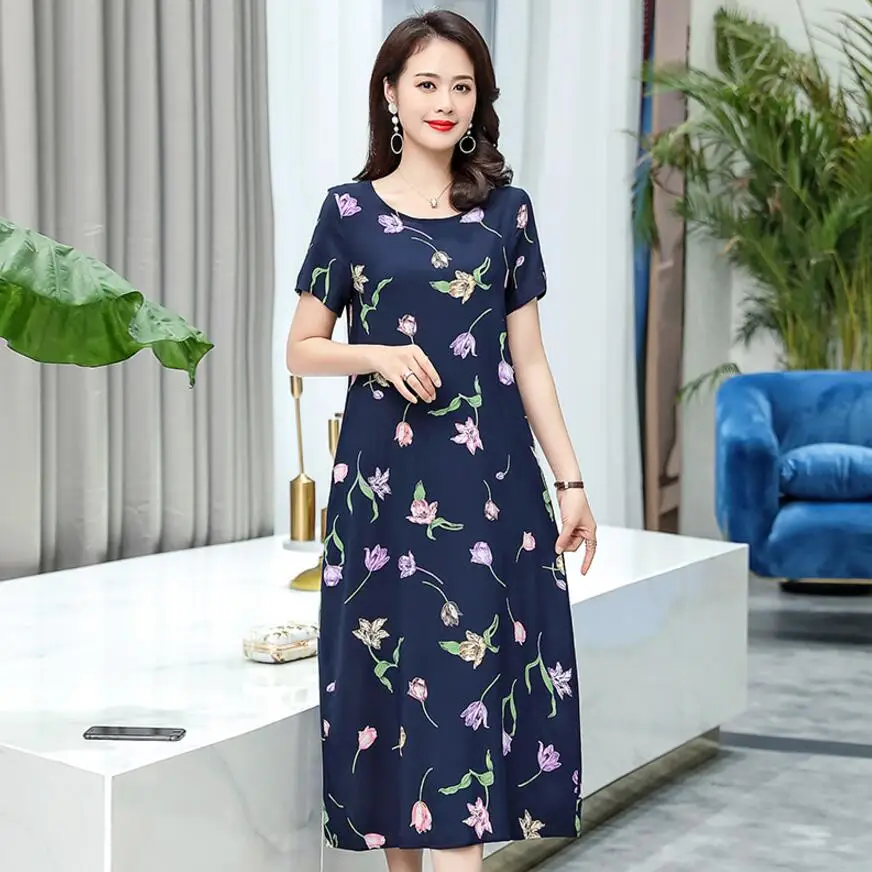 2019 new summer floral dress retro women middle-aged plus size short-sleeved dress fashion cotton printed loose long dress
2019 new summer floral dress retro women middle-aged plus size short-sleeved dress fashion cotton printed loose long dress