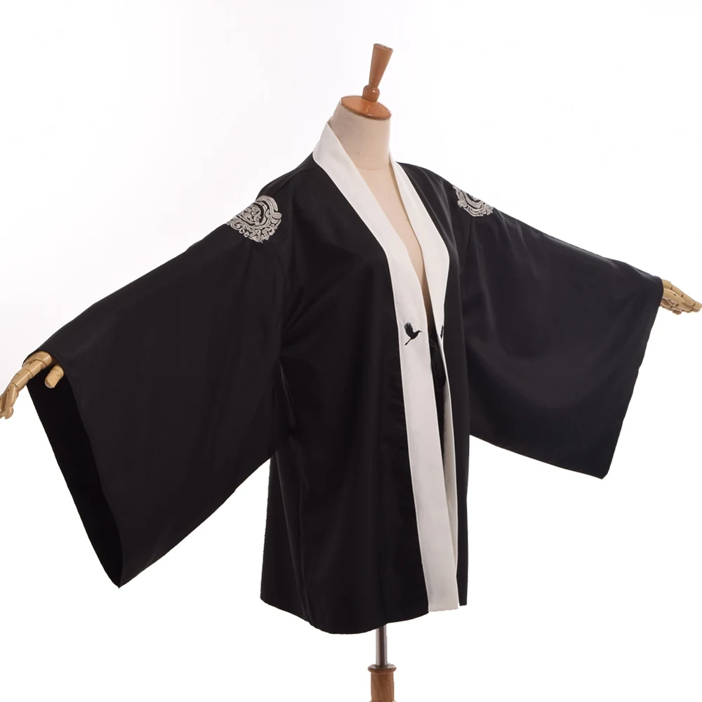 Japanese Vintage Cranes Embroidery Black Yukata Trench Loose Punk Rock Haori Outwear Coat
Japanese Vintage Cranes Embroidery Black Yukata Trench Loose Punk Rock Haori Outwear Coat