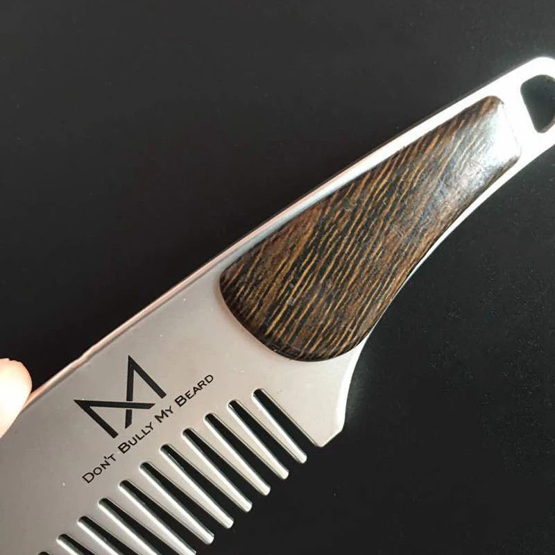 Mayitr Portable Men\`s Beard Stainless steel Comb Shaving Anti-static Pocket Male Mustache Brush For Styling Tool