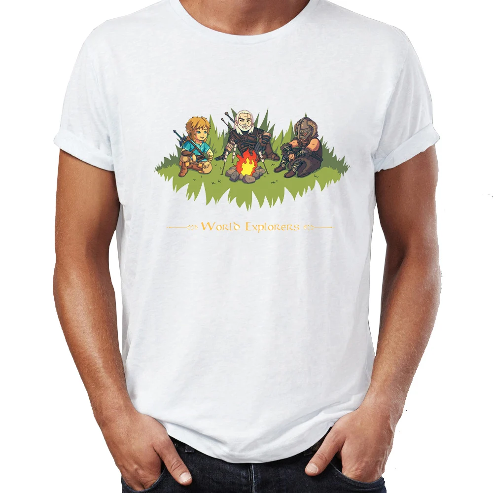 Summer Men T-shirt World Explorers Link Geralt And Dragonborn Awesome Zelda Skyrim Witcher Tshirt Tees Tops Harajuku Streetwear
Summer Men T-shirt World Explorers Link Geralt And Dragonborn Awesome Zelda Skyrim Witcher Tshirt Tees Tops Harajuku Streetwear