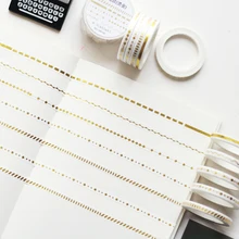 5 pcs/lot ruban Washi feuille d'or 5mm * 5 m mince ligne de démarcation Washitape marquage à chaud journal bandes décoratives déchirables(China)