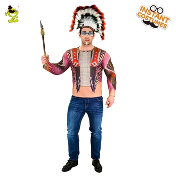 American native Long Sleeve Costume With 3D Digital Printing Adult Masculine T-shirt For Various Party
American native Long Sleeve Costume With 3D Digital Printing Adult Masculine T-shirt For Various Party