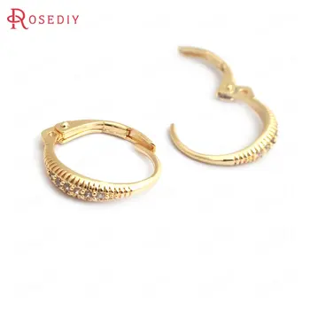 (35217)4PCS 16.5x16MM 24K Gold Color White Zircon Brass Round Shape Earrings Hooks Earrings Loop Jewelry Findings Accessories
(35217)4PCS 16.5x16MM 24K Gold Color White Zircon Brass Round Shape Earrings Hooks Earrings Loop Jewelry Findings Accessories