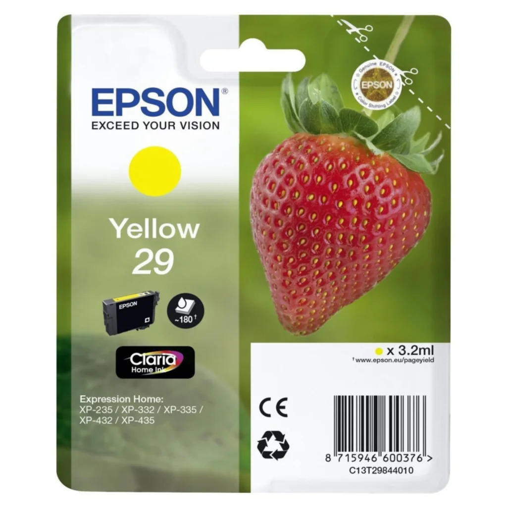 Epson Singlepack желтые 29 Claria домашние чернила оригинальные пигментные -Expression Home