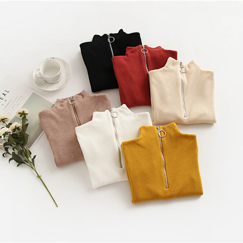 Autumn Winter Half-turtleneck Zipper Women Sweater 2018 Skinny Elastic Knitted Pullovers Casual Female Knitted Sweater
Autumn Winter Half-turtleneck Zipper Women Sweater 2018 Skinny Elastic Knitted Pullovers Casual Female Knitted Sweater