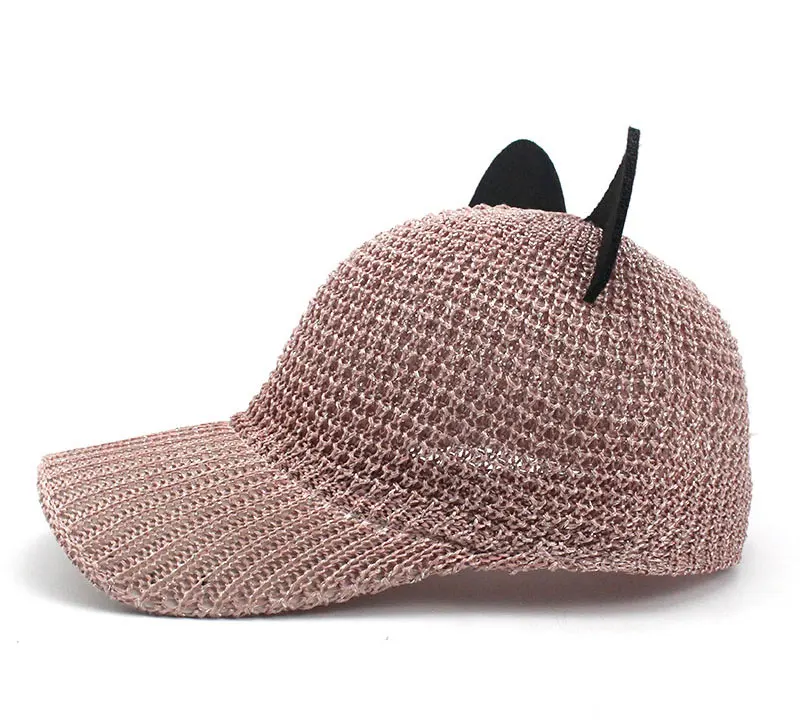 Summer Cute Cat Ear Breathable Sunscreen Mesh Baseball Caps Womens Adjustable Hip Hop Bone Casquette Hats Summer Cute Cat Ear Breathable Sunscreen Mesh Baseball Caps Womens Adjustable Hip Hop Bone Casquette Hats