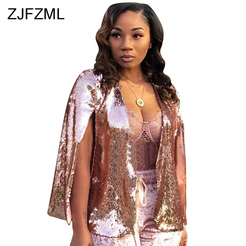 Pink Glitter Sequined Sexy Slim Fit Jacket Fashion Women Full Cloak Sleeve Plus Size Coat Elegant Ladies Open Stitch Cardigan
Pink Glitter Sequined Sexy Slim Fit Jacket Fashion Women Full Cloak Sleeve Plus Size Coat Elegant Ladies Open Stitch Cardigan