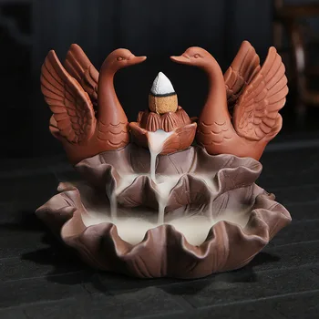 Creative Purple Clay Incense Burner Sticks Holder Cone Lucky fish swan Living Tea Room Smell Removing Tool Cense Burner
Creative Purple Clay Incense Burner Sticks Holder Cone Lucky fish swan Living Tea Room Smell Removing Tool Cense Burner