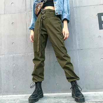 Green Harem Pants Spring Autumn Women Cargo Pants Streetwear High Waist Pantalon Femme Belt Harajuku Casual Pants Female WP58
Green Harem Pants Spring Autumn Women Cargo Pants Streetwear High Waist Pantalon Femme Belt Harajuku Casual Pants Female WP58