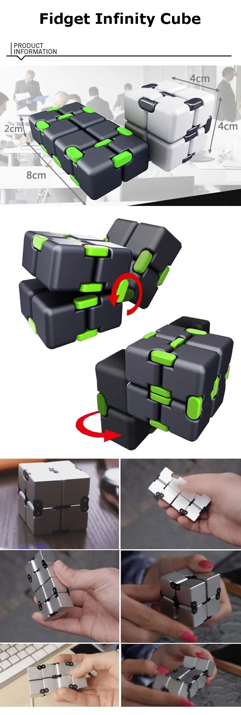 Infinity Cube 2 Metal High Quality EDC Creative Fidget Cube Infinity Cube 2 Metal High Quality EDC Creative Fidget Cube