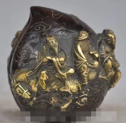 S01796 Chinese myth fengshui Bronze gilt 8 Immortal god Longevity shou Peach statue (B0413)
S01796 Chinese myth fengshui Bronze gilt 8 Immortal god Longevity shou Peach statue (B0413)