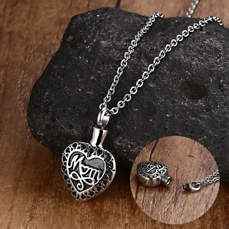 Women Necklaces Stainless Steel Cremation Urn Jewelry "Dad Mom in Heart" Silver Color Choker Necklace Keepsake Pendant for Men
Women Necklaces Stainless Steel Cremation Urn Jewelry "Dad Mom in Heart" Silver Color Choker Necklace Keepsake Pendant for Men