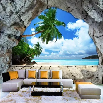 Custom wallpaper cave stone wall beach sea view 3d large large wall High-grade waterproof material
Custom wallpaper cave stone wall beach sea view 3d large large wall High-grade waterproof material