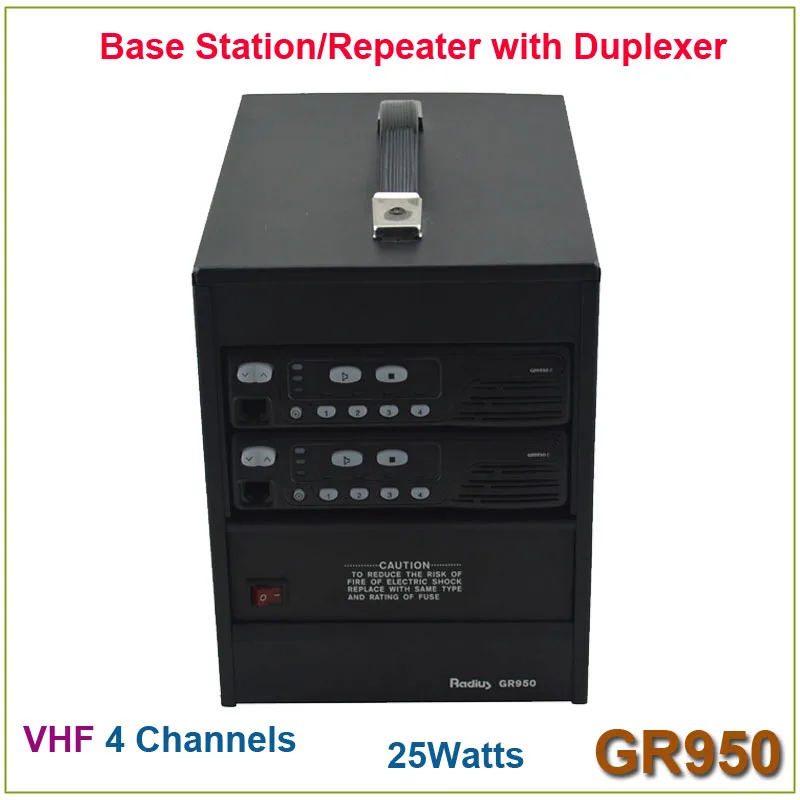 Brand New GR950 Two-way Radio Walkie Talkie Base Station/ Repeater VHF 136-174MHz 25Watts 4 Channels with Duplexer
Brand New GR950 Two-way Radio Walkie Talkie Base Station/ Repeater VHF 136-174MHz 25Watts 4 Channels with Duplexer