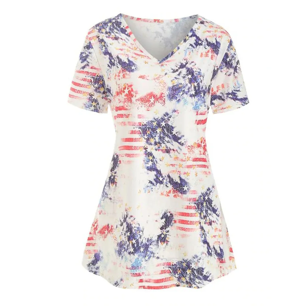 Summer Tees Tops Women Tshirt Fashion Casual V-Neck Print American Flag Short Sleeve Tops T Shirt Women tops mujer verano
Summer Tees Tops Women Tshirt Fashion Casual V-Neck Print American Flag Short Sleeve Tops T Shirt Women tops mujer verano