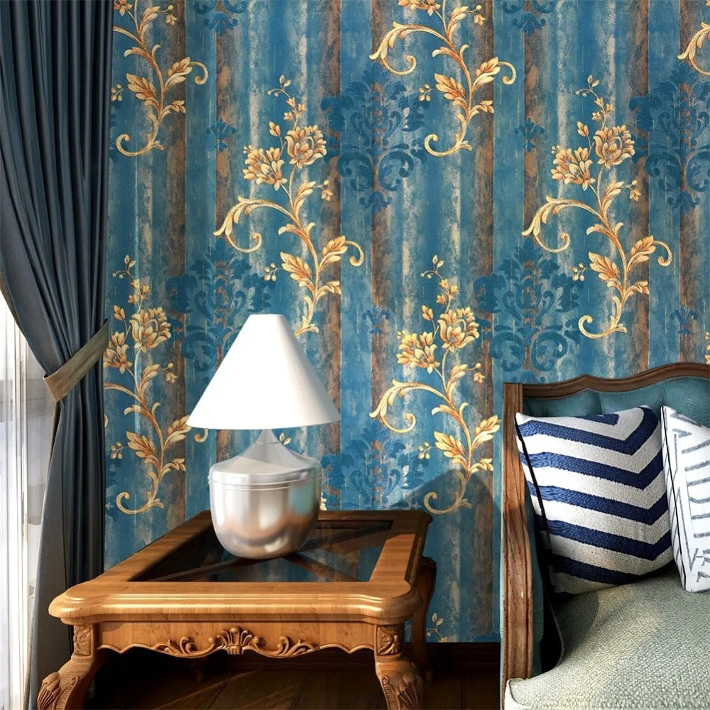 Haokhome European Floral Damask PVC Wallpaper Roll Brown/Blue Textured Living room bedroom home art decoration
Haokhome European Floral Damask PVC Wallpaper Roll Brown/Blue Textured Living room bedroom home art decoration