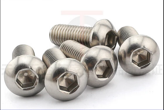 

50pcs Stainless steel round head hex socket screws M6*8/10/12/14/16/18/20/25 mm Round head bolts mushroom head bolt