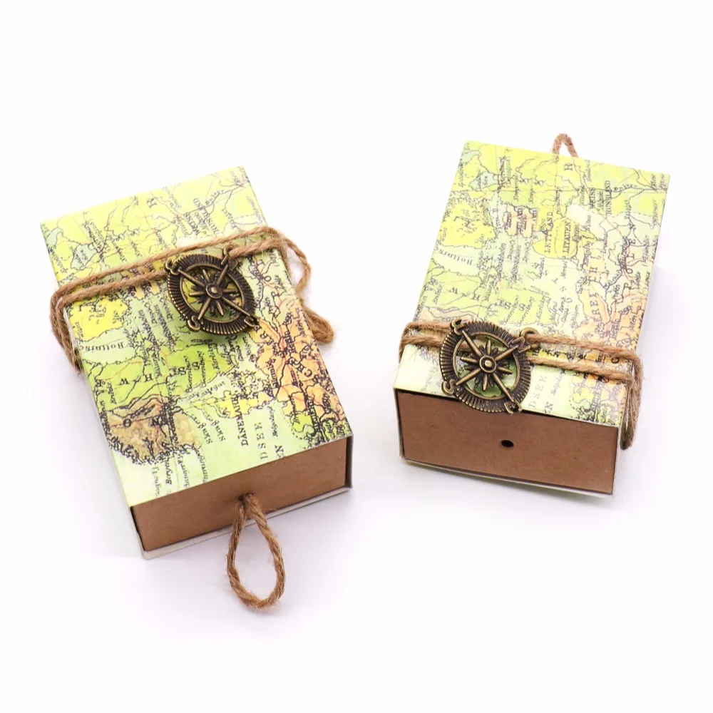50pcs 2018 Vintage design Wedding Favors Novelty World Map vintage Kraft paper candy Box+Compass For Guests Wedding Decorations
50pcs 2018 Vintage design Wedding Favors Novelty World Map vintage Kraft paper candy Box+Compass For Guests Wedding Decorations
