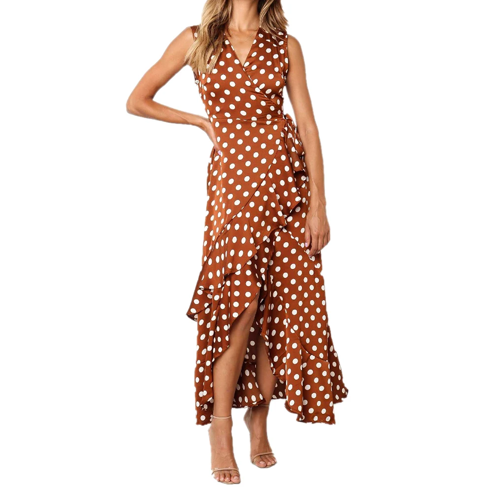 Summer Dress Elegant Polka Dot Dress Women Beach Dresses Bohemian V Neck Split Asymmetric Long Wrap Dresses Vestidos
Summer Dress Elegant Polka Dot Dress Women Beach Dresses Bohemian V Neck Split Asymmetric Long Wrap Dresses Vestidos