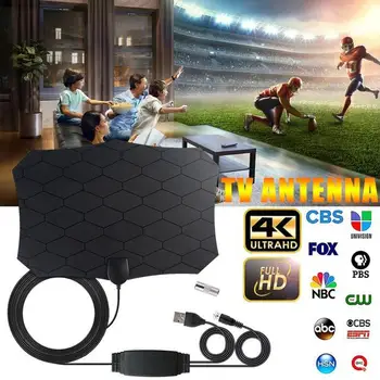 

120 Miles Digital TV Antenna 25DB HDTV Antenna with Amplifier Signal Booster Radius Fox DVB-T2 Indoor Satellite Grid Aerial d25