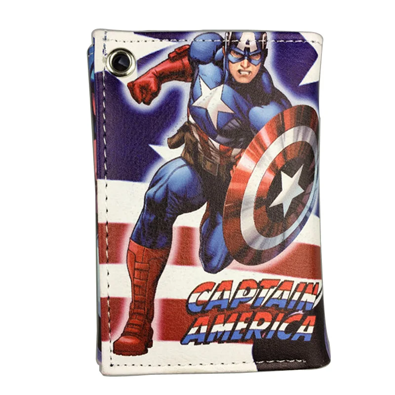 

Comics DC Marvel Anime Purse The Revenge Captain America Super Hero Wallets Leather Dollar Price Money Bags Folder Short Wallet