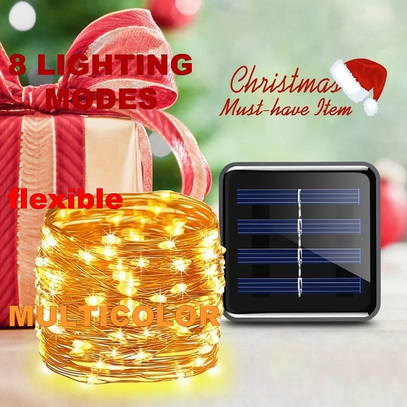 8 modes multicolor Solar Wire String lights Fairy 10M 20M Solar Rechargeable Outdoor LED Holiday light Wedding Christmas Garden
8 modes multicolor Solar Wire String lights Fairy 10M 20M Solar Rechargeable Outdoor LED Holiday light Wedding Christmas Garden