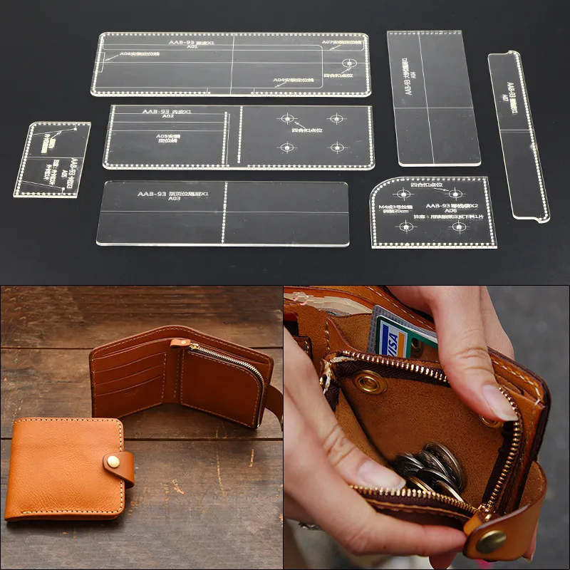 1 Set Unisex Wallet Template Leather Clear Acrylic Pattern Set Model for Making Short Wallet Zipper Purse Leathercraft Tools
1 Set Unisex Wallet Template Leather Clear Acrylic Pattern Set Model for Making Short Wallet Zipper Purse Leathercraft Tools