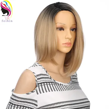 Feibin Short Wigs For Black Women Synthetic BOBO Straight Ombre Blonde Wig High temperature Fiber D10
Feibin Short Wigs For Black Women Synthetic BOBO Straight Ombre Blonde Wig High temperature Fiber D10