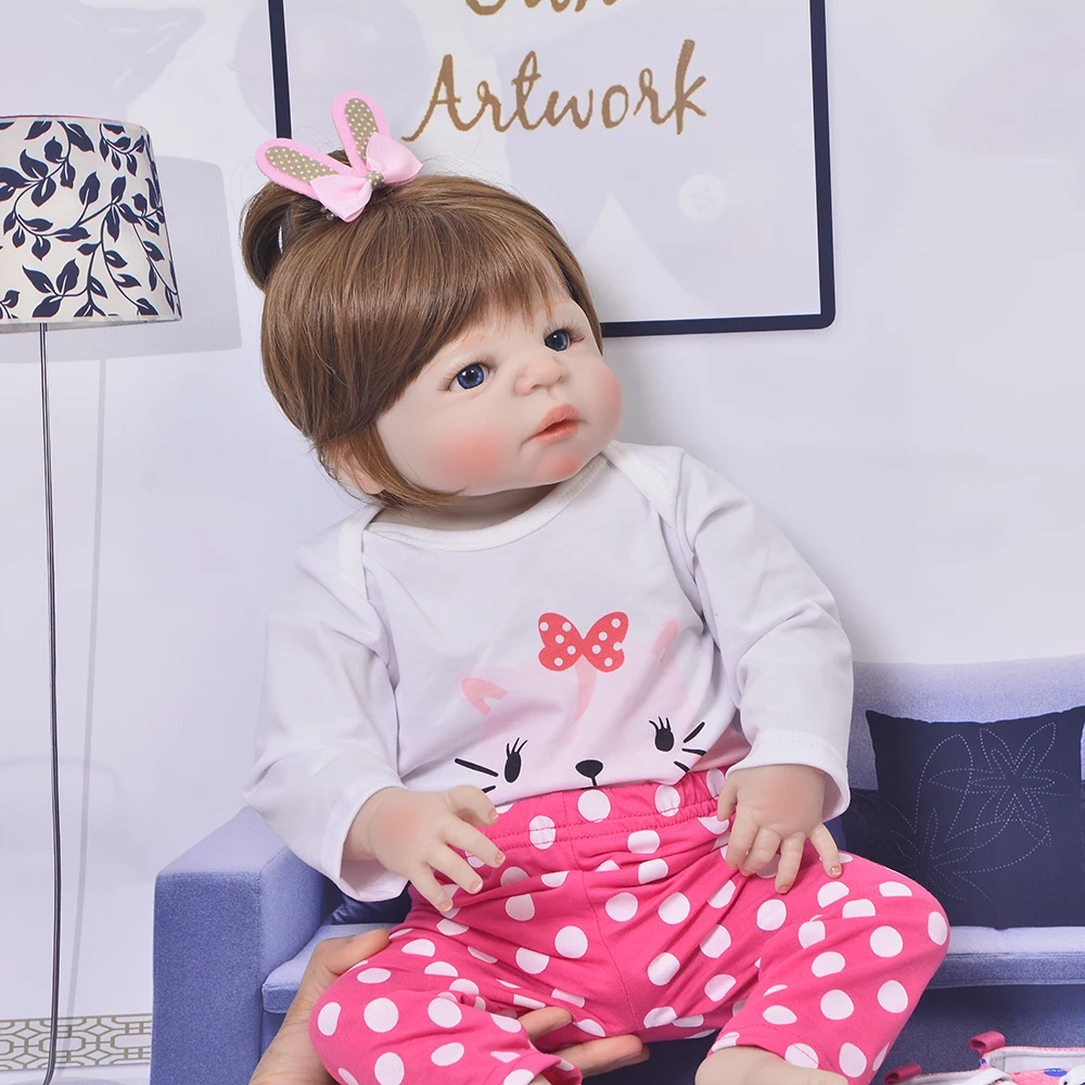55cm Full Silicone Reborn Baby Doll Toy For Girl Vinyl Newborn Princess Babies with cute cat clothes Birthday Bonecas Bebe Alive
55cm Full Silicone Reborn Baby Doll Toy For Girl Vinyl Newborn Princess Babies with cute cat clothes Birthday Bonecas Bebe Alive